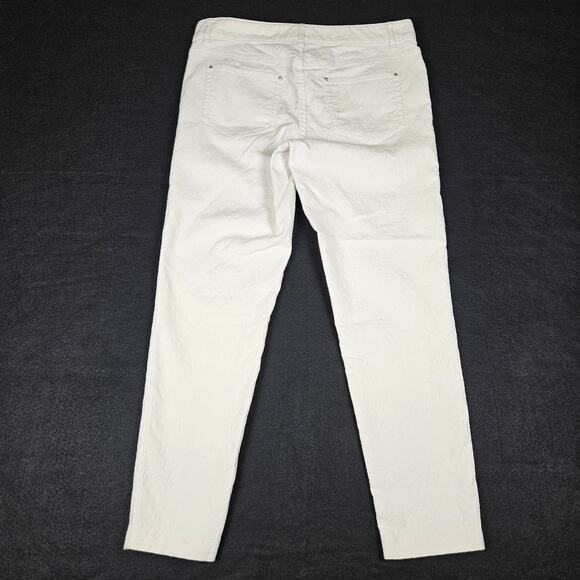 Cache Textured Stretch Jeans Cropped White Skinny Summer Capri Vacation Womens 8 - Picture 4 of 15